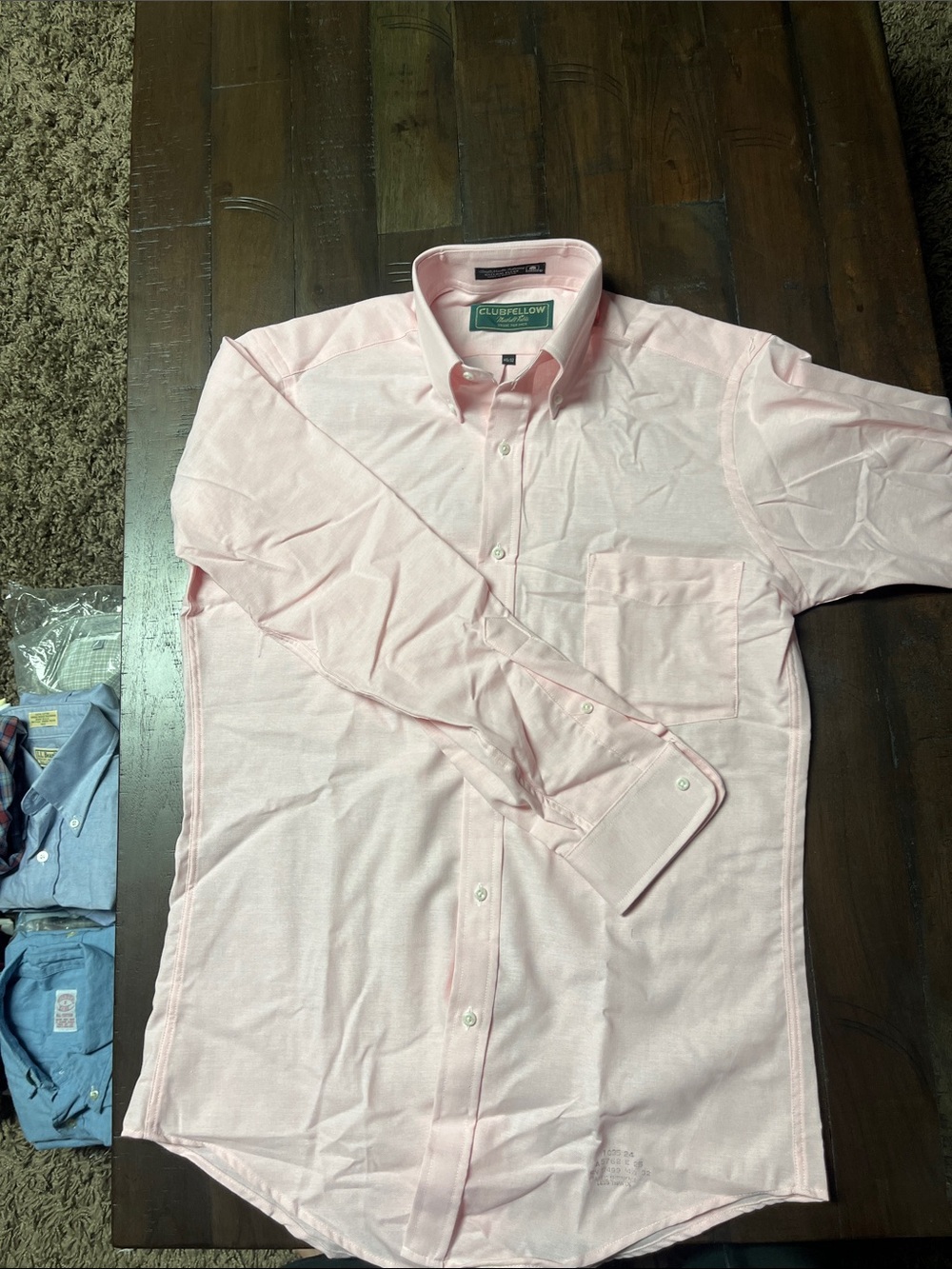 ClubRoom Men's Light Pink Long-Sleeve Dress Shirt